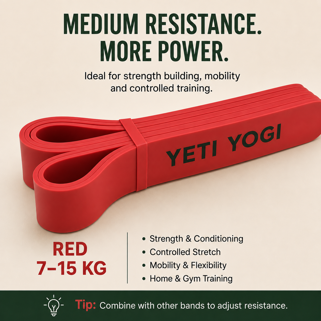 YETI YOGI Red resistance band infographic 2