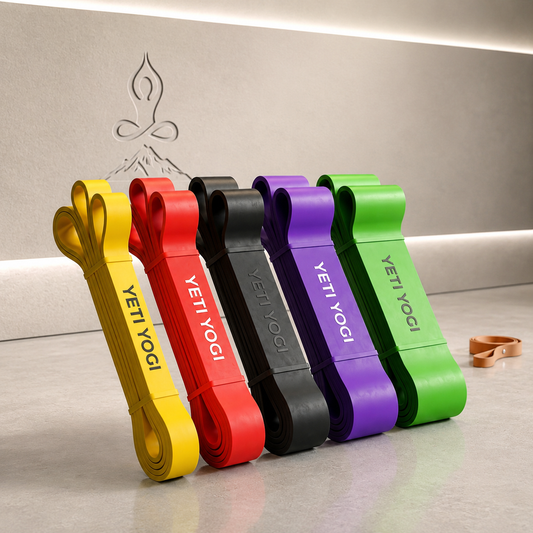 YETI YOGI resistance loop bands set of five with carry pouch