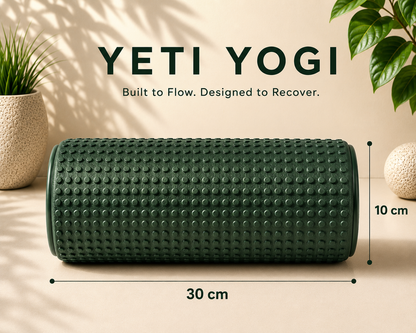 Forest Green smooth foam roller dimensions 30 by 10 cm