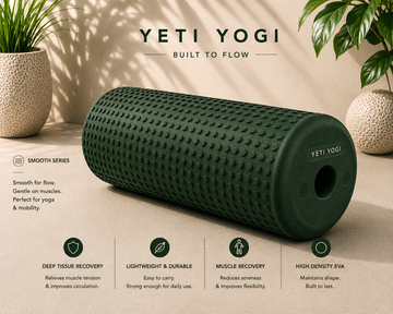 YETI YOGI smooth foam roller in Forest Green