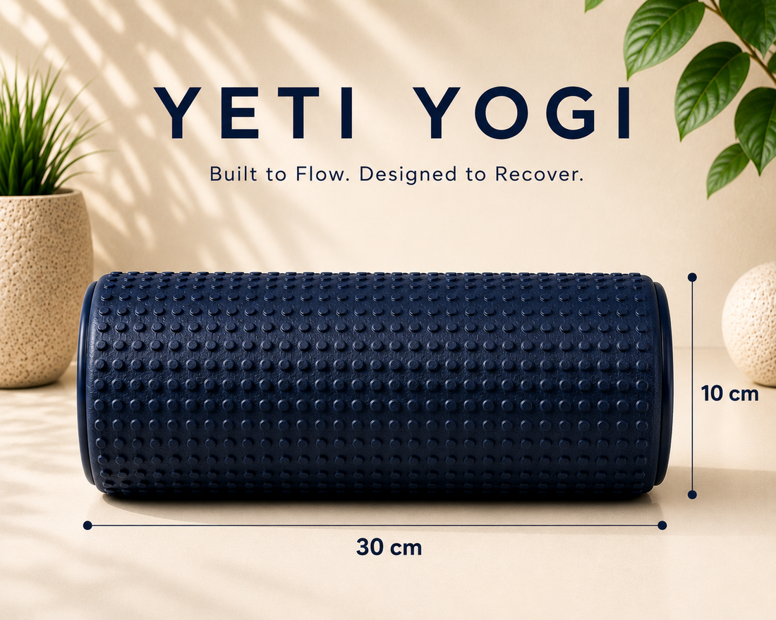 YETI YOGI smooth foam roller in Midnight Blue
