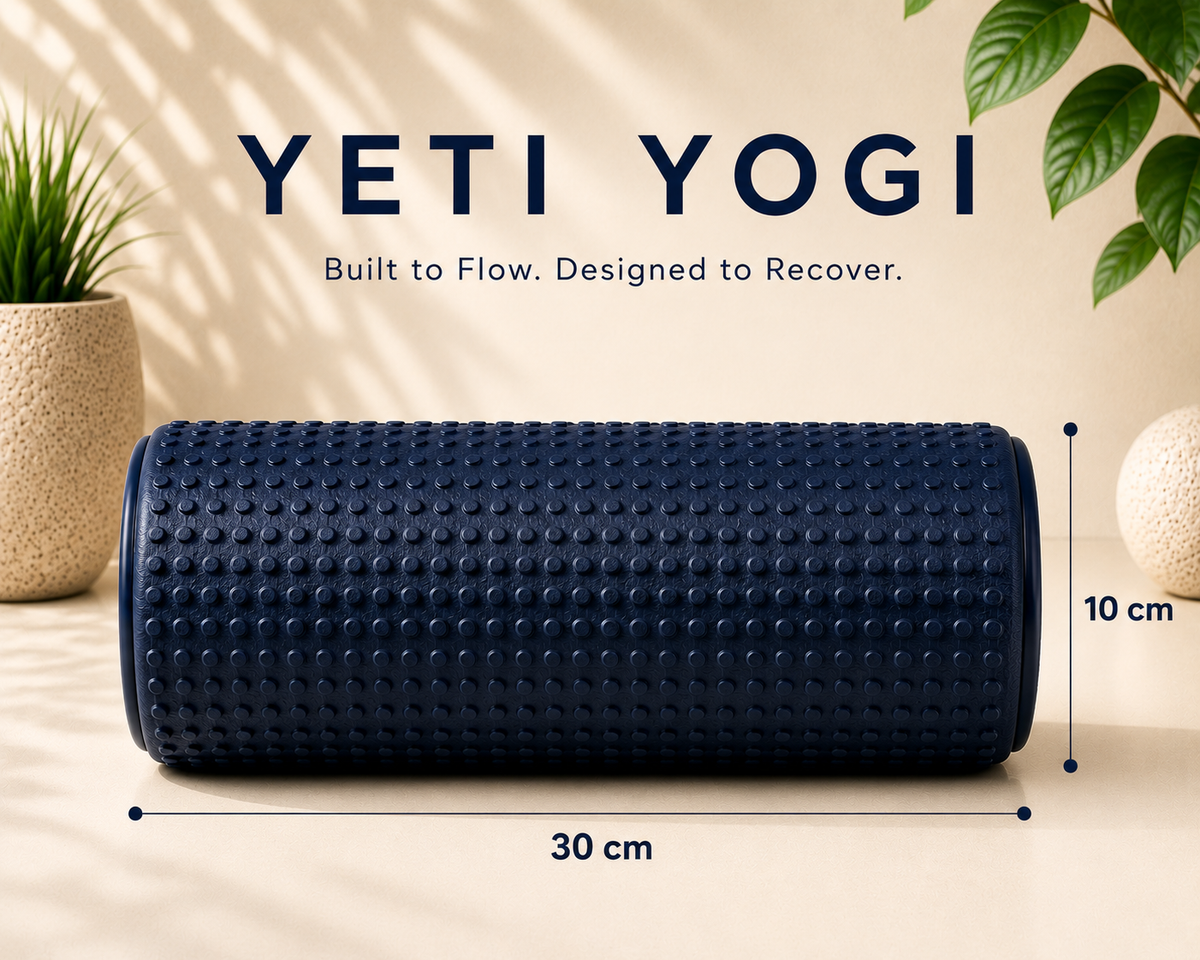Midnight Blue smooth foam roller dimensions 30 by 10 cm