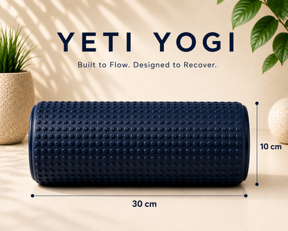 Midnight Blue smooth foam roller dimensions 30 by 10 cm
