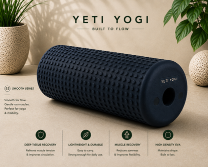 YETI YOGI smooth foam roller in Midnight Blue