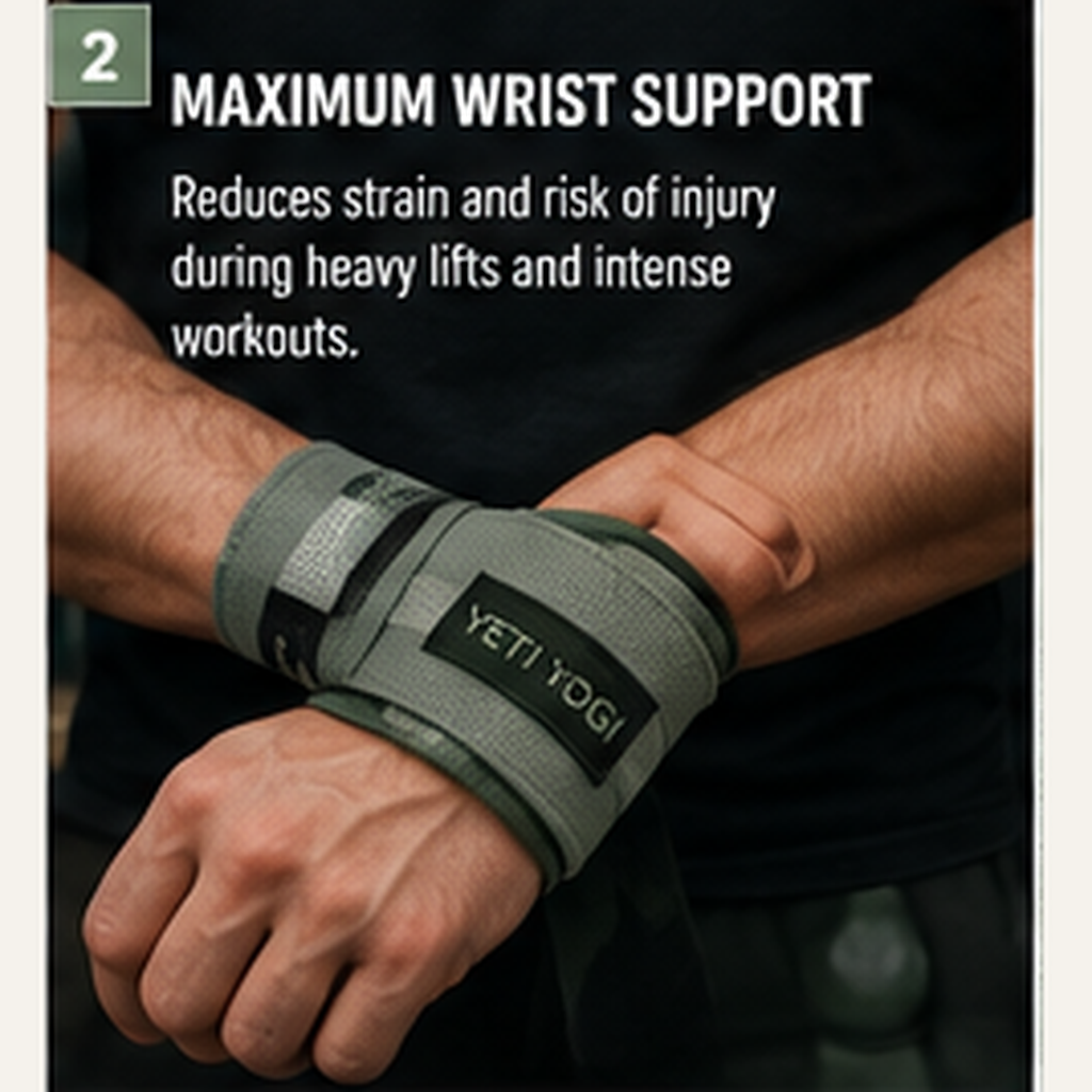 YETI YOGI wrist wrap Graphite Sage maximum wrist support
