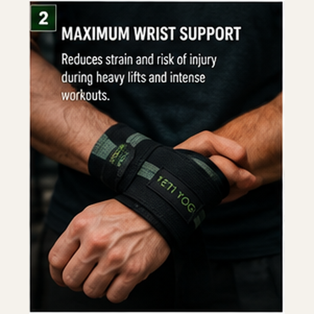 YETI YOGI wrist wrap Midnight Black Forest Green maximum wrist support