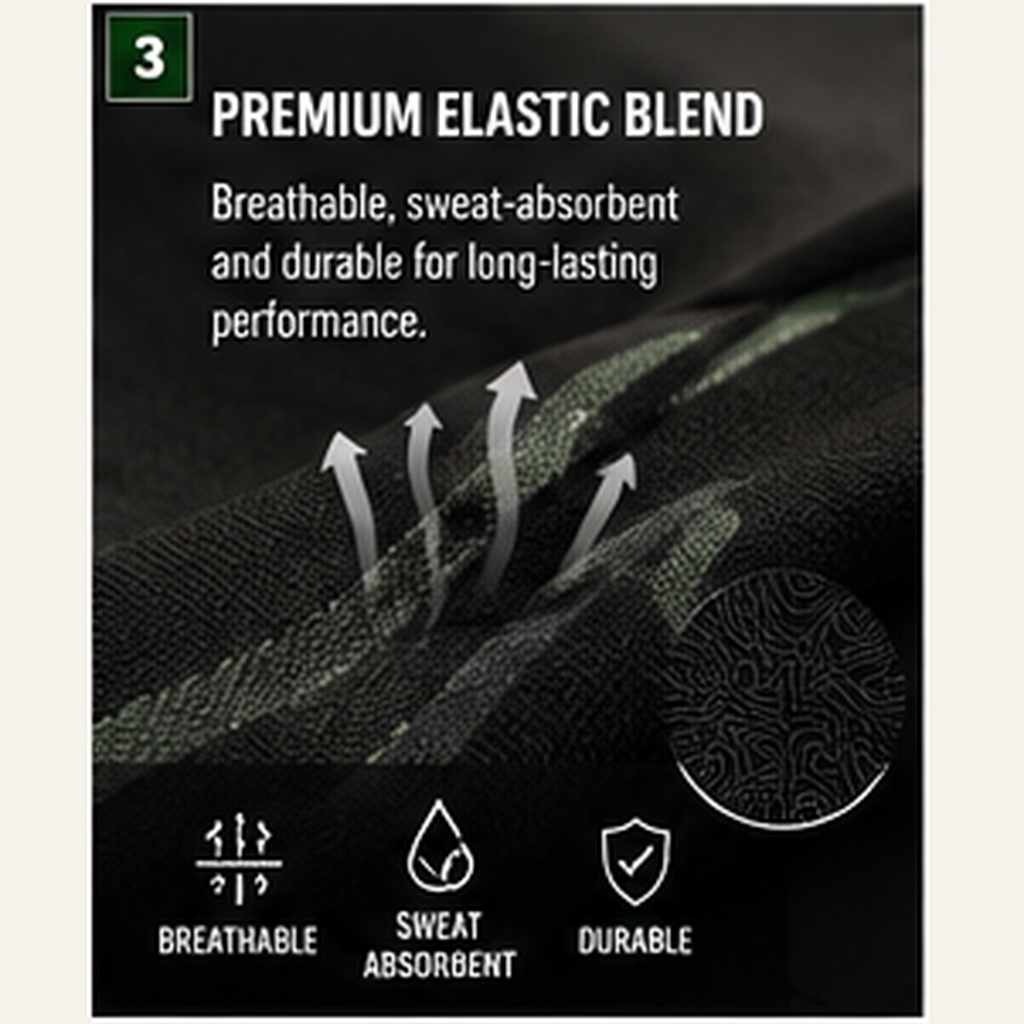 YETI YOGI wrist wrap Midnight Black Forest Green premium elastic blend