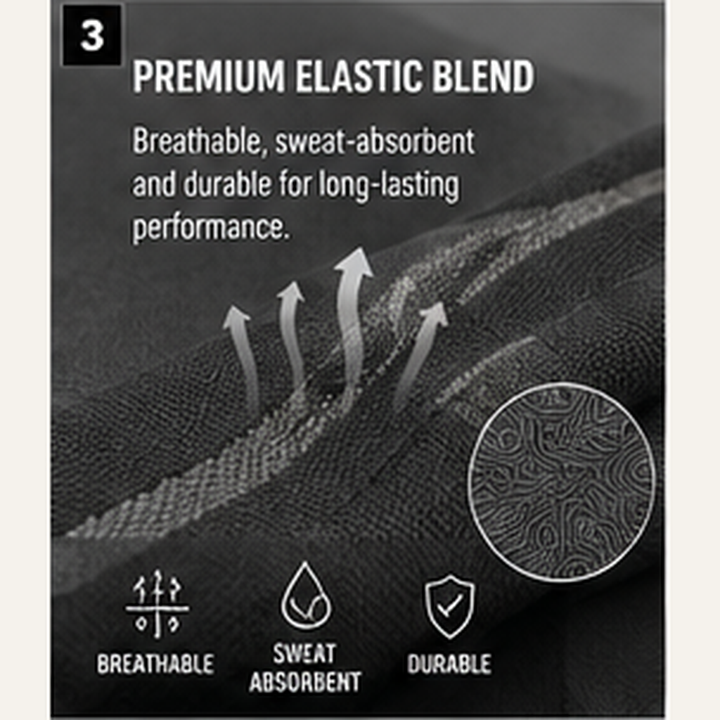 YETI YOGI wrist wrap Stone Charcoal Black premium elastic blend
