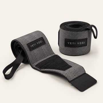 YETI YOGI Premium Gym Wrist Wraps Stone Charcoal Black