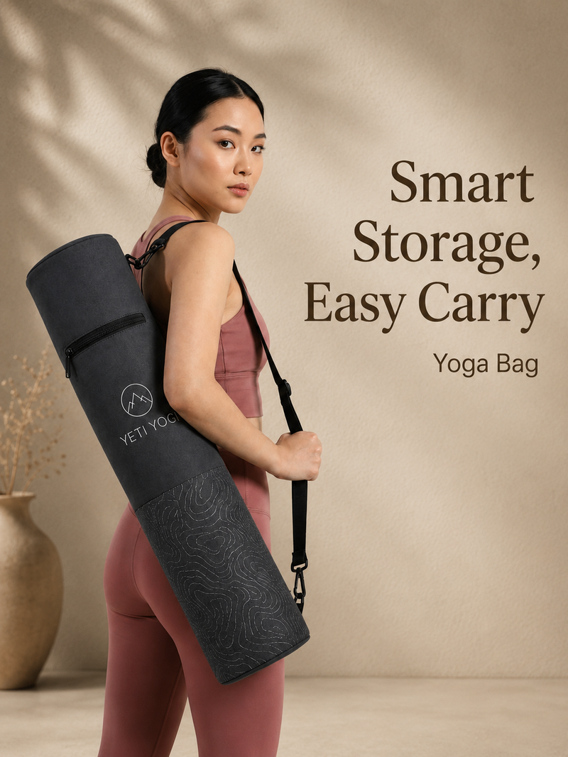 Himalayan Contour yoga mat bag carried over the shoulder