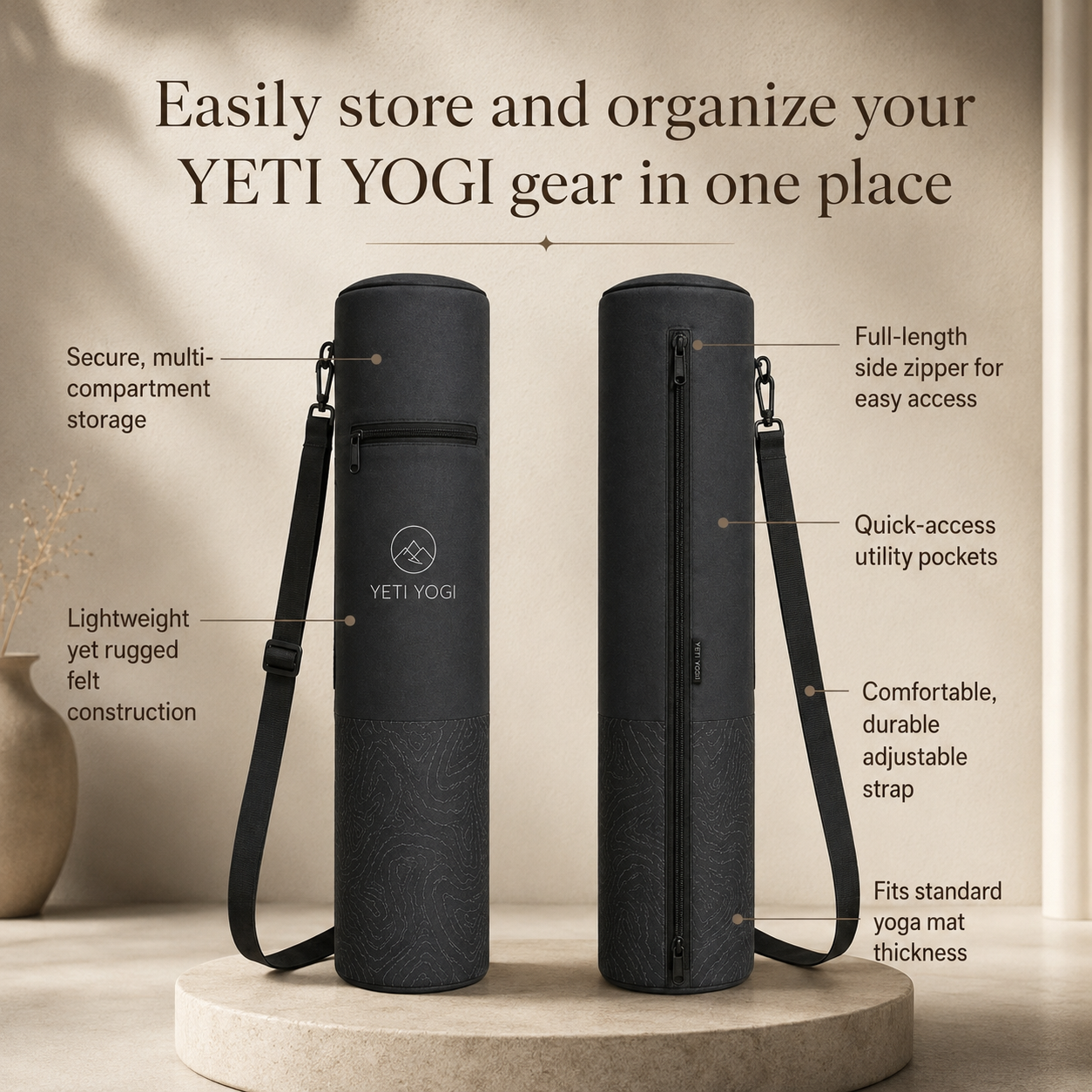 Himalayan Contour yoga mat bag storage features