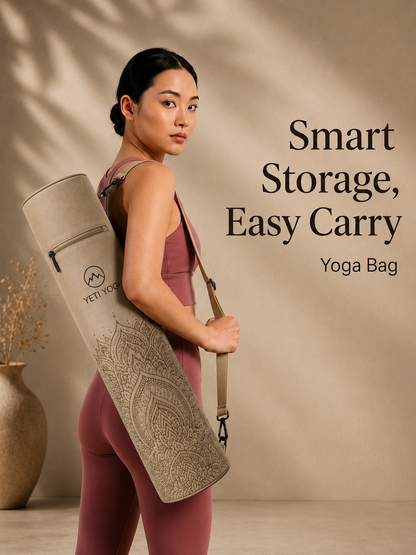Mandala Gradient yoga mat bag carried over the shoulder