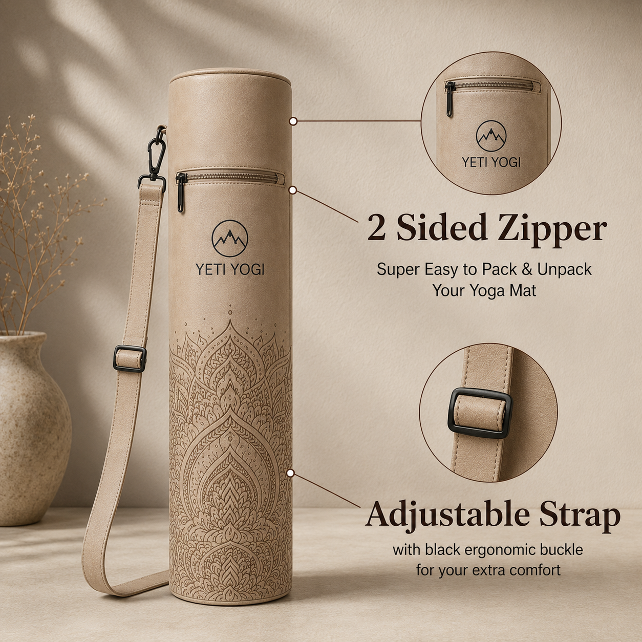 Mandala Gradient yoga mat bag zipper and adjustable strap