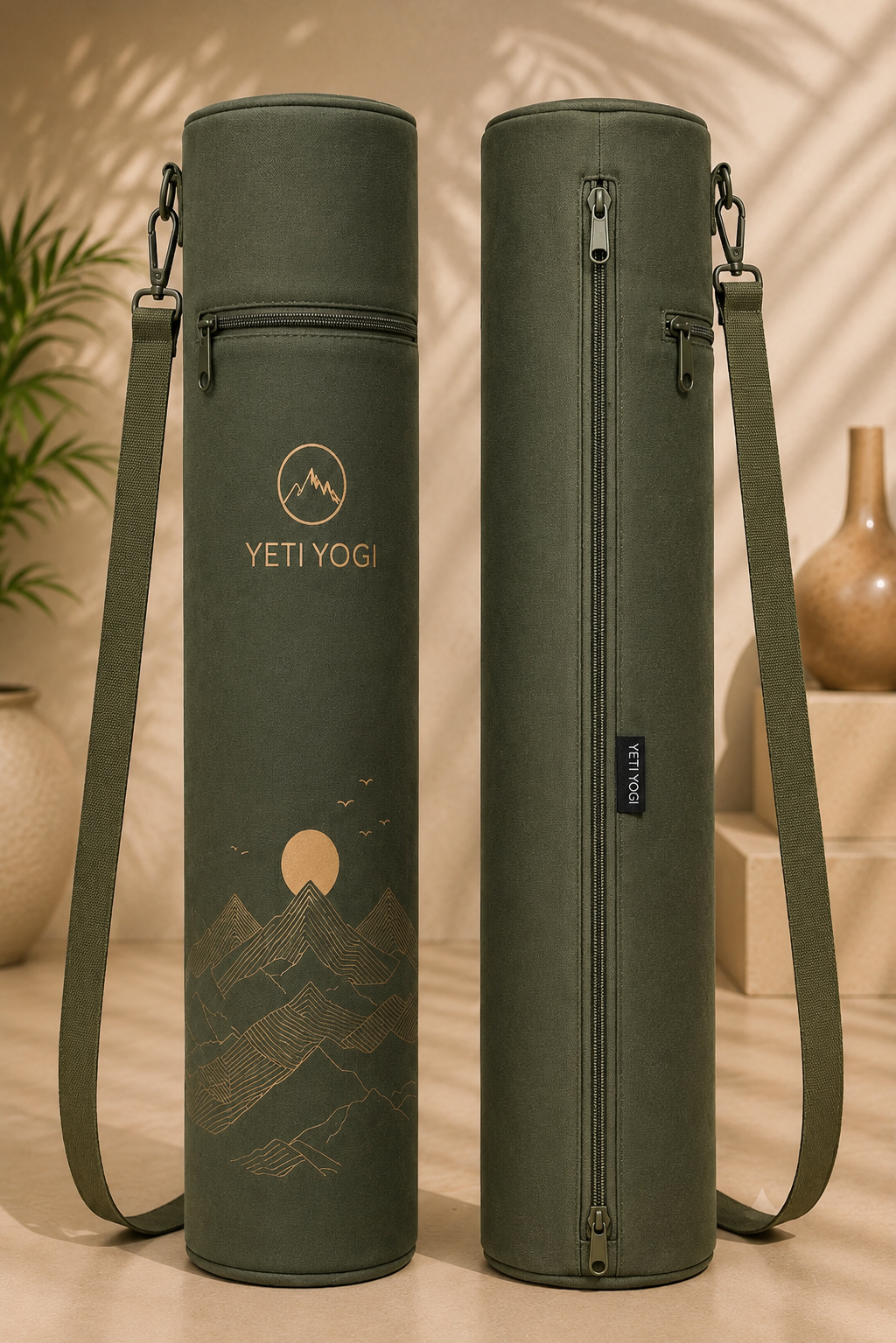 Mountain Sunrise yoga mat bag front and back views