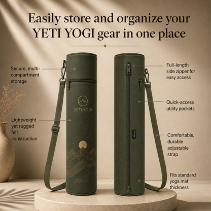 Mountain Sunrise yoga mat bag storage features