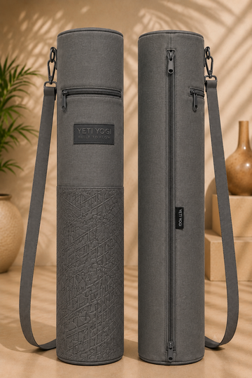 Zen Geometry yoga mat bag front and back views