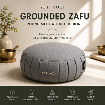 Round – Stone Grey | YETI YOGI Zafu meditation cushion hero