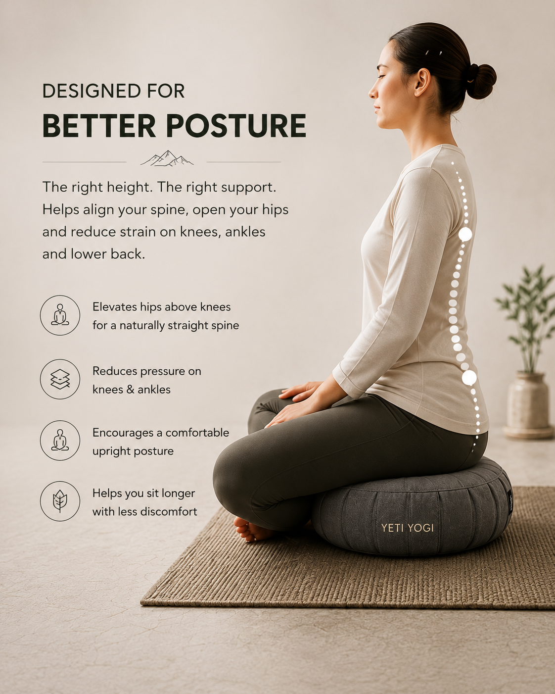 Round Stone Grey posture infographic